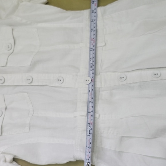 Hallhuber basic 100 % Leinen  Elegant White Button-Up Dress - Picture 14 of 16